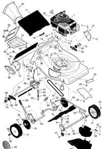 Mower Housing Assembly Diagram and Parts List for 21975X92C 1997 Briggs and Stratton Lawn Mower